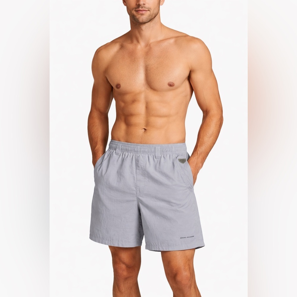 Columbia PFG Omni-Shade Performance Fishing Shorts Men’s Light Gray
